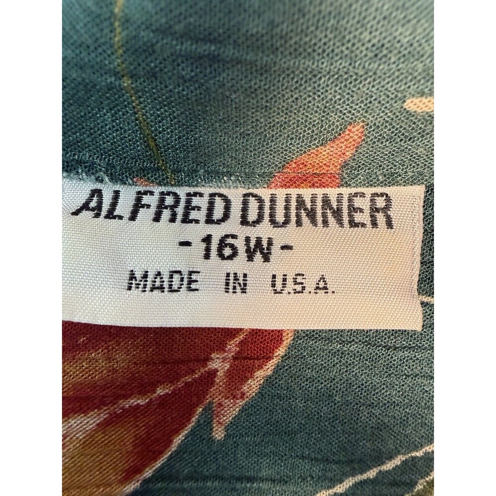 Vintage Alfred Dunner Shirt Women 16W Green Teal Floral Vibrant Short Sleeve 90s - Picture 5 of 8